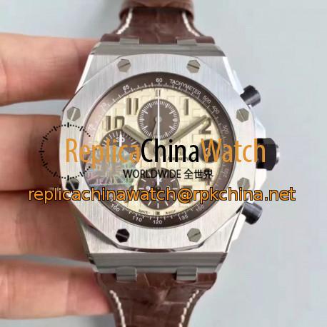 Replica Audemars Piguet Royal Oak Offshore 26470ST.OO.A801CR.01 JF V2 Stainless Steel Brown Dial Swiss 3126