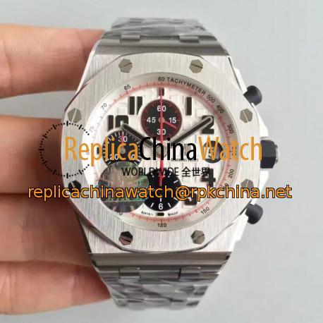 Replica Audemars Piguet Royal Oak Offshore Panda 26170ST.OO.D101CR.02 JF V2 Stainless Steel White Dial Swiss 7750