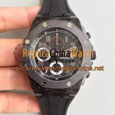 Replica Audemars Piguet Royal Oak Offshore Ginza 7 26205AU.OO.D002CR.01 JF V2 Forged Carbon Black Dial Swiss 3126