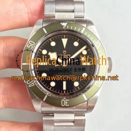 Replica Tudor Heritage Black Bay Green Harrods Special Edition 79230G ZF Stainless Steel Black Dial Swiss 2824-2