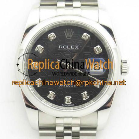 Replica Rolex Datejust 36MM 116234 DJ V2 Stainless Steel Black Anniversary Jubilee Dial Swiss 3135