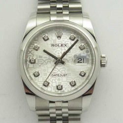 Replica Rolex Datejust 36MM 116234 DJ V2 Stainless Steel Silver Anniversary Jubilee Dial Swiss 3135