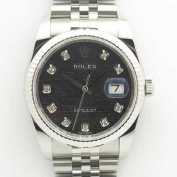 Replica Rolex Datejust 36MM 116234 DJ V2 Stainless Steel Black Anniversary Jubilee Dial Swiss 3135