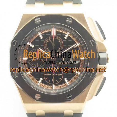 Replica Audemars Piguet Royal Oak Offshore 2640R0.00.A002CA.02 JF V2 Rose Gold Black Dial Swiss 3126