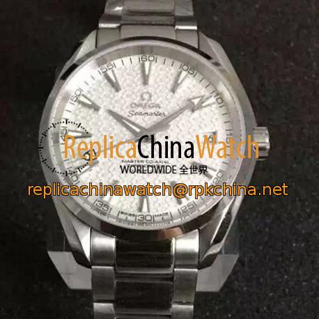 Replica Omega Aqua Terra "James Bond" 41MM Stainless Steel White Textured Dial Swiss Movement 8507