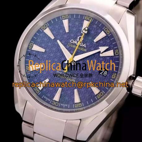 Replica Omega Aqua Terra "James Bond" 41MM Stainless Steel Blue Dial Swiss 8507