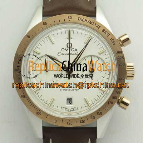 Replica Omega Speedmaster ´57 Chronograph 41.5MM 331.22.42.51.01.001 OM Stainless Steel & Rose Gold White Dial Swiss 9301