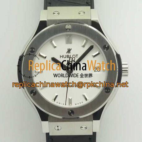 Replica Hublot Classic Fusion Titanium Opalin 38MM 511.NX.2611.LR JJ V2 Titanium White Dial Swiss HUB1112