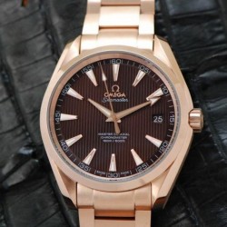 Replica Omega Aqua Terra 41MM Rose Gold Brown Dial Swiss 8501