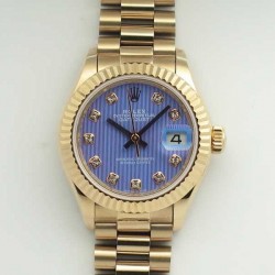 Replica Rolex Lady Datejust 28 279165 28MM BP Rose Gold Blue Dial Swiss 2671