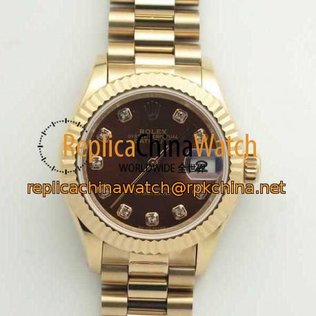 Replica Rolex Lady Datejust 28 279165 28MM BP Rose Gold Chocolate Dial Swiss 2671