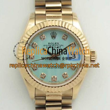 Replica Rolex Lady Datejust 28 279165 28MM BP Rose Gold Ice Blue Dial Swiss 2671