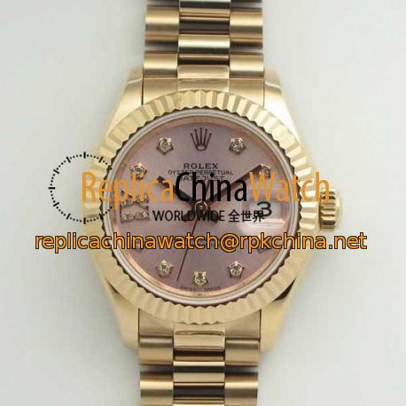 Replica Rolex Lady Datejust 28 279165 28MM BP Rose Gold Pink Mother Of Pearl Dial Swiss 2671