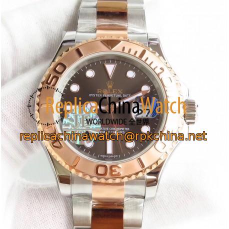 Replica Rolex Yacht-Master 40 116621 JF Stainless Steel & Rose Gold Chocolate Dial Swiss 3135