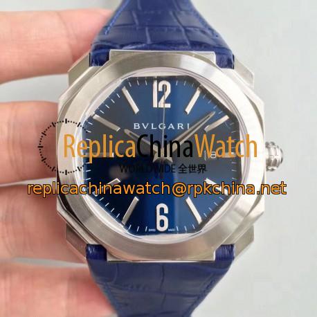 Replica Bvlgari Octo Solotempo 101964 JL Stainless Steel Blue Dial Swiss BVL193