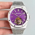 Replica Audemars Piguet Royal Oak Tourbillon Extra Thin 26522 R8 Stainless Steel Violet Dial Swiss 2924