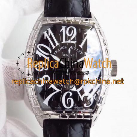 Replica Franck Muller Black Croco 8880 CH BLK CRO N Stainless Steel Black Dial M8215