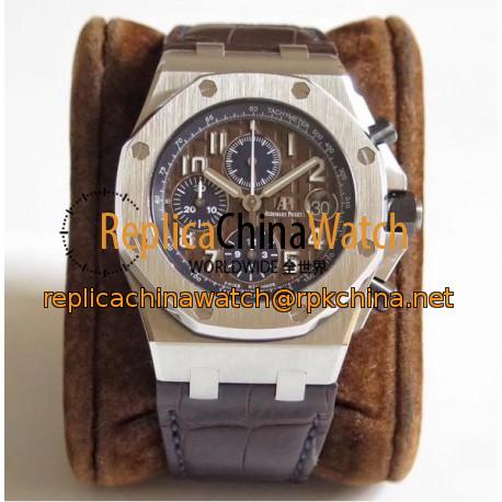 Replica Audemars Piguet Royal Oak Offshore Chronograph 2018 SIHH 26470 JF V2 Stainless Steel Chocolate Dial Swiss 3126