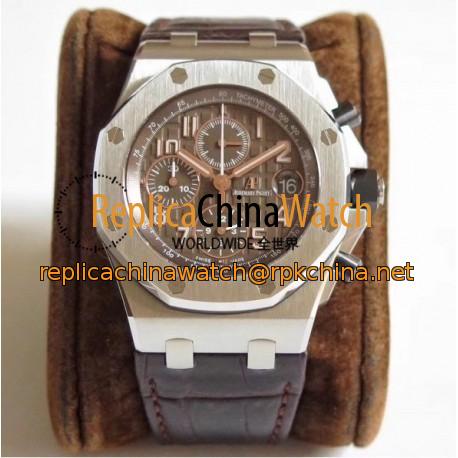 Replica Audemars Piguet Royal Oak Offshore Chronograph 2018 SIHH 26470 JF V2 Stainless Steel Brown Dial Swiss 3126