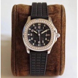 Replica Patek Philippe Aquanaut Luce Ladies 5067A-001 N Stainless Steel & Diamonds Black Dial Swiss 324SC