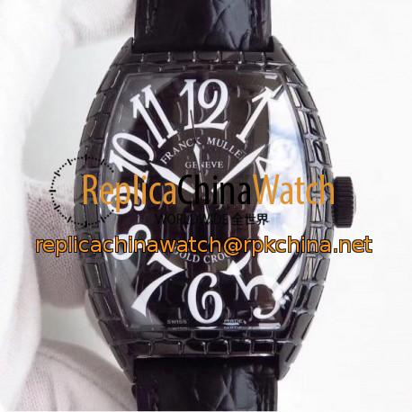 Replica Franck Muller Black Croco 8880 CH BLK CRO N PVD Black Dial M8215