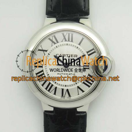 Replica Ballon Bleu De Cartier Ladies 33MM W6920085 AF Stainless Steel Silver Dial Swiss Calibre 076