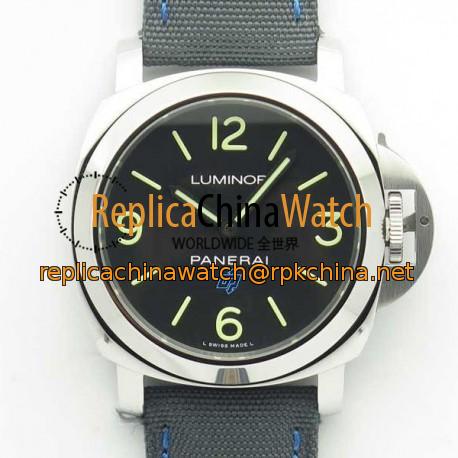 Replica Panerai Luminor Base Blue Logo 3 days Acciaio PAM774 XF Stainless Steel Black Dial A6498