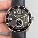 Replica Calibre De Cartier Diver W7100056 42MM JF Stainless Steel Black Dial A23J