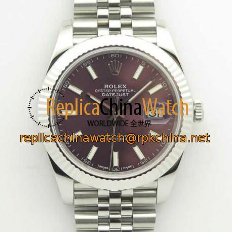 Replica Rolex Datejust II 126334 41MM N Stainless Steel Purple Dial Swiss 3235