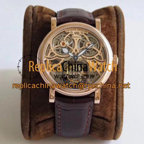 Replica Franck Muller Giga Tourbillon TW Rose Gold Skeleton Rose Gold Dial Swiss Tourbillon