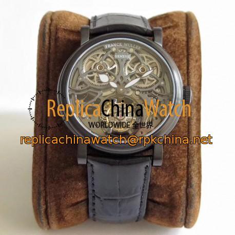 Replica Franck Muller Giga Tourbillon 7048 T G SQT BR NR TW PVD Silver Skeleton Dial Swiss Tourbillon