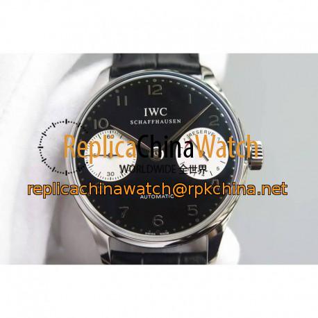 Replica IWC Portuguese IW5001 YL V3 Stainless Steel Black & White Dial Swiss 52010