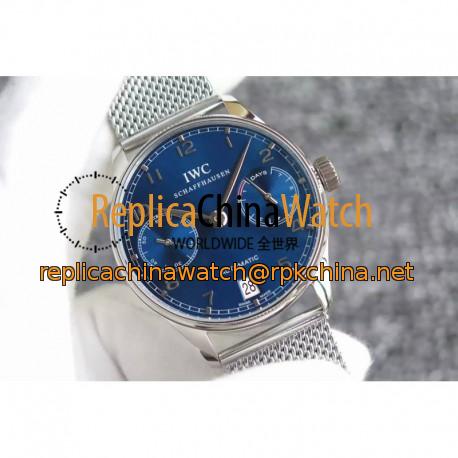 Replica IWC Portuguese IW5007 YL V3 Stainless Steel Blue Dial Swiss 52010