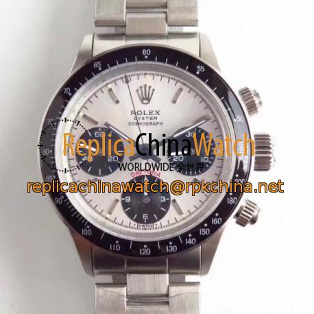 Replica Rolex Daytona Cosmograph Paul Newman 6241 N Stainless Steel Silver Dial Valjoux 72