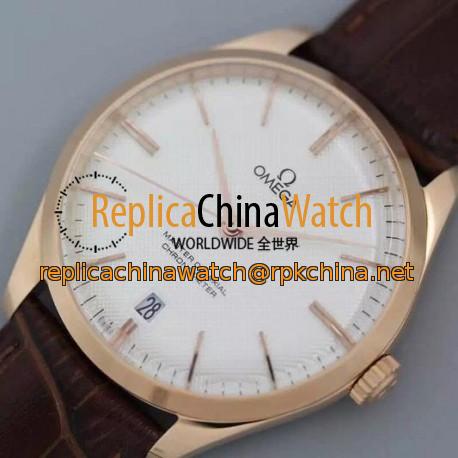 Replica Omega Master 40MM Rose Gold White Dial Swiss 8511