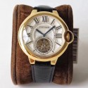 Replica Ballon Bleu De Cartier Flying Tourbillon W6920001 N Yellow Gold Silver Dial Swiss 9452MC