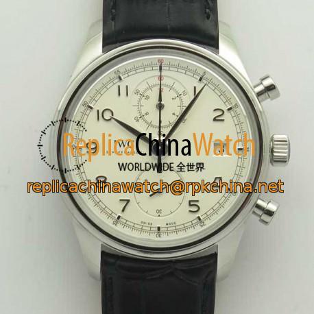 Replica IWC Portugieser Chronograph Classic IW390403 ZF Stainless Steel White Dial Swiss 7750