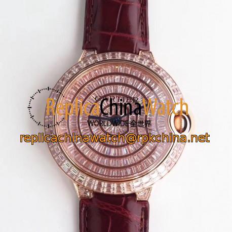 Replica Ballon Bleu De Cartier T Diamond N Rose Gold Diamond Dial M9015