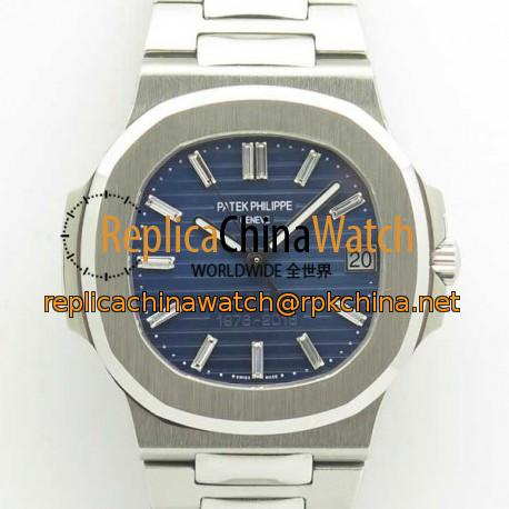 Replica Patek Philippe Nautilus 5711/1P 40TH Anniversary  JJ  Stainless Steel Blue Dial Swiss 324SC