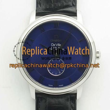 Replica Omega De Ville Prestige Co-Axial Small Seconds 39MM 4813.50.01 TWF Stainless Steel Blue Dial M9015