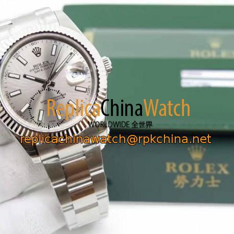 Replica Rolex Datejust II 116334 41MM EW Stainless Steel Anthracite Dial Swiss 3136