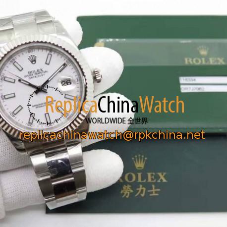 Replica Rolex Datejust II 116334 41MM EW Stainless Steel White Dial Swiss 3136