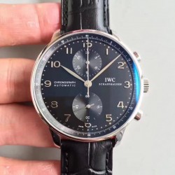 Replica IWC Portugieser Chronograph IW371447 ZF Stainless Steel Black Dial Swiss 7750