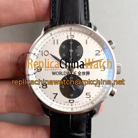 Replica IWC Portugieser Chronograph IW3714-11 ZF Stainless Steel White & Black Dial Swiss 7750