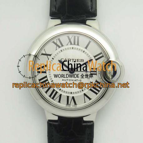 Replica Ballon Bleu De Cartier 33MM W6920085 AF Stainless Steel Silver Dial Seiko NH05A