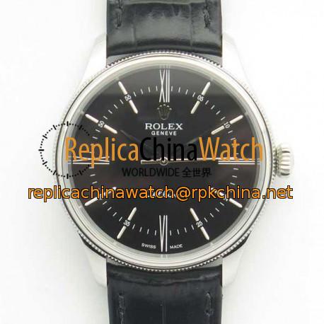 Replica Rolex Cellini 50509 MK V4 Stainless Steel Black Dial Swiss 3132