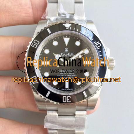 Replica Rolex Submariner 114060 N V8S Stainless Steel Black Dial Swiss 2836-2