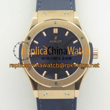 Replica Hublot Classic Fusion Blue King Gold 42MM 511.OX.7180.LR F16 Rose Gold Blue Dial Swiss 2892