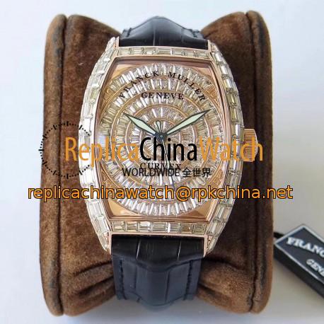 Replica Franck Muller Casablanca 8880 C DT ABF Rose Gold & Diamonds Diamond Dial Swiss 2824-2