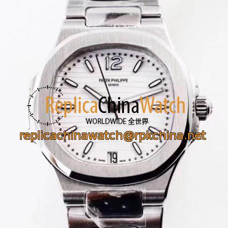 Replica Patek Philippe Nautilus Ladies 7118/1A-010 TW Stainless Steel White Dial Swiss 324SC